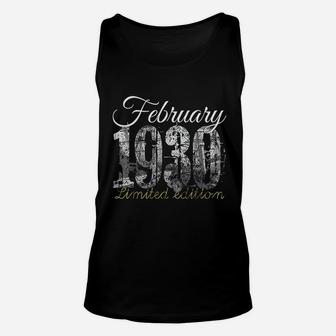 February 1930 90 Year Old 1930 90Th Birthday Gift Unisex Tank Top | Crazezy AU
