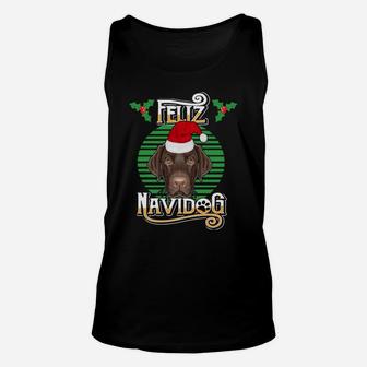 Feliz Navidog Labrador Dog Holiday Merry Christmas Graphic Sweatshirt Unisex Tank Top | Crazezy UK