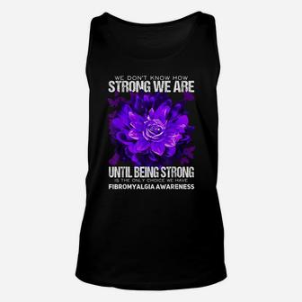 Fibromyalgia Awareness Strong Warrior Flower Purple Ribbon Unisex Tank Top | Crazezy