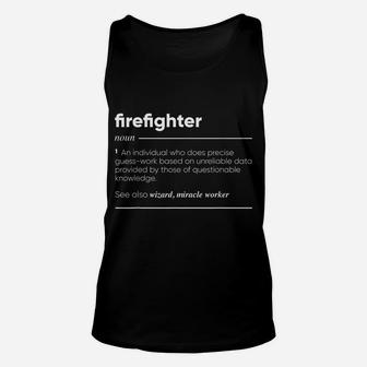Firefighter Definition Funny Noun Unisex Tank Top | Crazezy AU