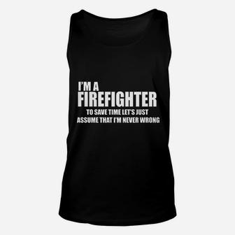 Firefighter Funny Fire Rescue Fireman Firefighter Unisex Tank Top | Crazezy AU