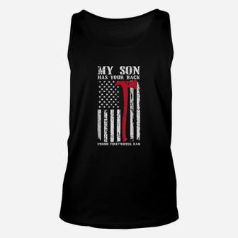 Firefighter My Son Has Your Back Unisex Tank Top | Crazezy CA