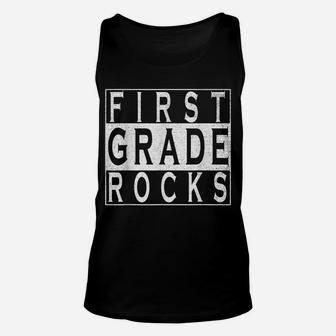 First Grade Rocks Teacher 1St Grade Student School Pride Unisex Tank Top | Crazezy