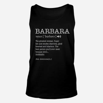 First Name Barbara Funny Definition Women Personalized Unisex Tank Top - Thegiftio UK