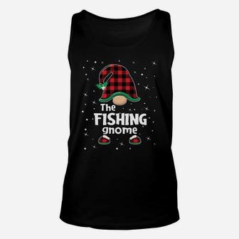 Fishing Gnome Buffalo Plaid Matching Christmas Gift Pajama Sweatshirt Unisex Tank Top | Crazezy UK