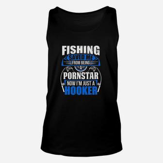 Fishing Saved Me From Being Unisex Tank Top | Crazezy
