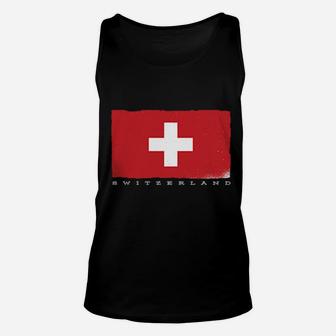 Flag Of Switzerland Grunge Distressed Swiss Design Unisex Tank Top - Monsterry