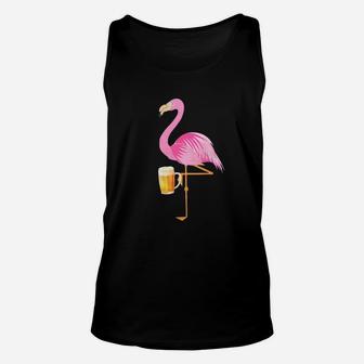 Flamingo Drinking Beer – Pink Flamingo Gift Shirt Unisex Tank Top - Thegiftio UK