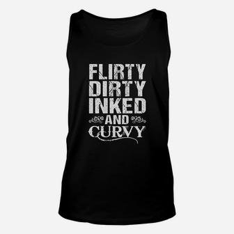 Flirty Dirty Inked And Curvy Unisex Tank Top | Crazezy UK