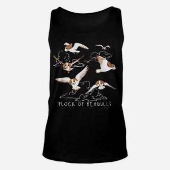 Flock Of Beagulls Beagle With Bird Wings Dog Lover Funny Unisex Tank Top | Crazezy AU