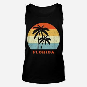 Florida Vintage Retro Sun & Palm Vacation Unisex Tank Top | Crazezy