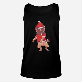 Flossing Santa Pug Dog Funny Ugly Christmas Shirt Gift Unisex Tank Top | Crazezy UK