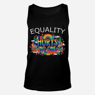 Flower Rainbow Gay Pride Equality Hurts No One Lgbtq Lover Unisex Tank Top | Crazezy