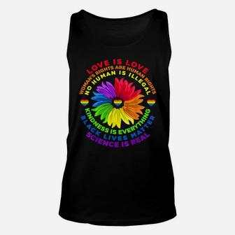 Flower Rainbow Human Black Lives Rights Science Lgbt Pride Unisex Tank Top | Crazezy DE