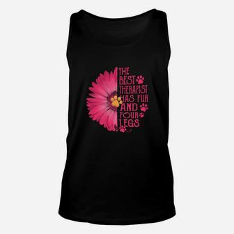 Flower The Best Therapist Has Fur And Four Legs Unisex Tank Top - Monsterry UK