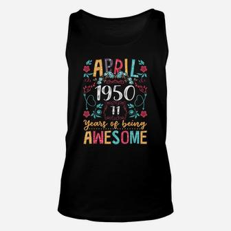 Flower Vintage April 1950 71St Bday Shirt 71 Years Old Unisex Tank Top | Crazezy