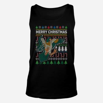 Flying Mallard Duck Merry Christmas Ugly Xmas Design Sweatshirt Unisex Tank Top | Crazezy AU