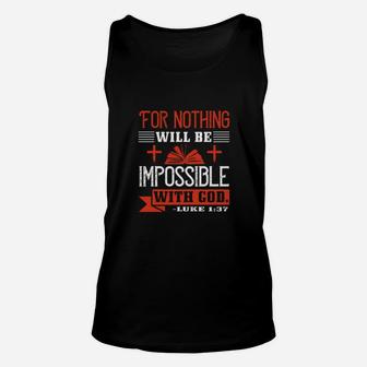 For Nothing Will Be Impossible With God Unisex Tank Top - Monsterry CA