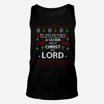 For Unto You Is Born This Day In The City Of David A Savior Who Is Christ The Lord Unisex Tank Top - Monsterry DE