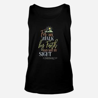 For We Walk By Faith Not By Sight Unisex Tank Top | Crazezy