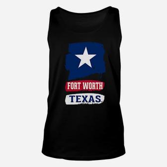Fort Worth Texas State Flag Cool Distressed Vintage Grunge Unisex Tank Top - Monsterry AU