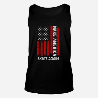 Forth 4th Of July Gift Funny Outfit Make America Skate Again Unisex Tank Top - Thegiftio