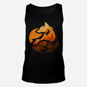 Fox Animal Design Gifts With Nature Trees Hunting Unisex Tank Top | Crazezy