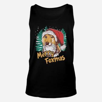 Fox Santa Merry Foxmas Christmas Xmas Family Holidays Gift Sweatshirt Unisex Tank Top | Crazezy