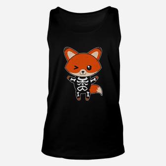 Fox Skeleton Costume Cute Easy Unisex Tank Top - Thegiftio