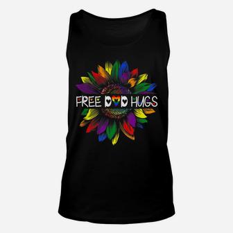 Free Dad Hugs Gay Pride Lgbt Daisy Rainbow Flower Hippie Unisex Tank Top | Crazezy DE