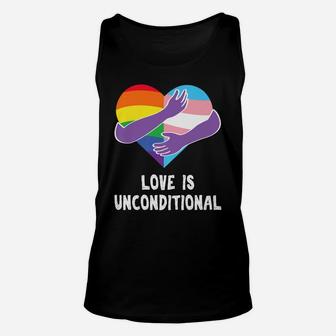Free Mom Dad Hugs Lgbt Pride Nonbinary Pride Flag Love Unisex Tank Top | Crazezy AU