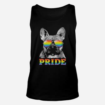 French Bulldog Gay Pride Lgbt Rainbow Flag Unisex Tank Top - Monsterry AU