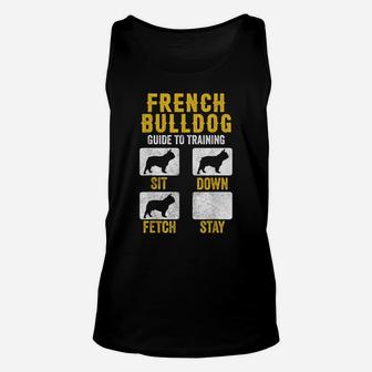 French Bulldog Guide To Training Shirts, Dog Mom Dad Lovers Unisex Tank Top | Crazezy UK