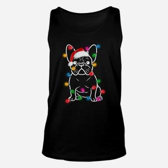 French Bulldog Lover Christmas Lights Dog Lovers Gift Unisex Tank Top | Crazezy AU