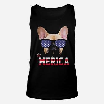 French Bulldog Merica Funny Patriotic 4Th Of July Unisex Tank Top - Monsterry CA