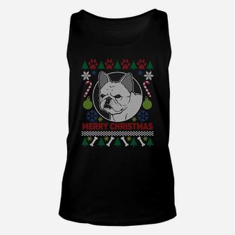 French Bulldog Ugly Christmas Sweatshirt Tacky Xmas Gift Unisex Tank Top | Crazezy UK