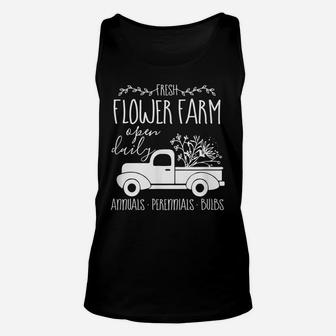 Fresh Flower Farm Open Daily Homegrown Farmers Market Flower Unisex Tank Top | Crazezy CA