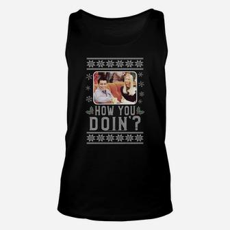 Friends Christmas How You Doin' Ugly Sweater Unisex Tank Top | Crazezy UK