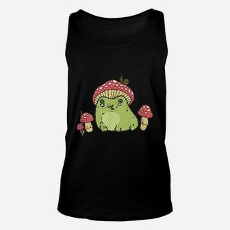 Frog With Mushroom Hat Snail Unisex Tank Top | Crazezy