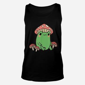 Frog With Mushroom Hat Unisex Tank Top | Crazezy