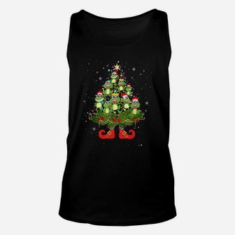 Frogs Christmas Tree Lights Funny Santa Hat Lover Unisex Tank Top | Crazezy