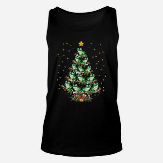 Frogs Lover Xmas Gift Frog Christmas Tree Unisex Tank Top | Crazezy