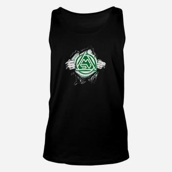 Fußball-Emblem Herren Unisex TankTop, Grün-Weiß Durchbruch-Design - Seseable