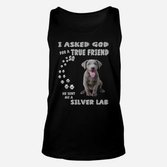 Fun Labrador Retriever Dog Mom Dad Costume, Cute Silver Lab Unisex Tank Top | Crazezy CA