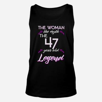 Funny 47Th Birthday Tshirt Woman Myth 47 Year Old Legend Unisex Tank Top | Crazezy AU