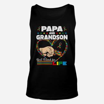 Funny Autism Awareness Papa Grandson Best Friend For Life Unisex Tank Top | Crazezy