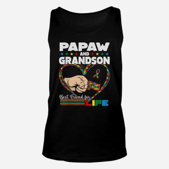 Funny Autism Awareness Papaw Grandson Best Friend For Life Unisex Tank Top | Crazezy CA