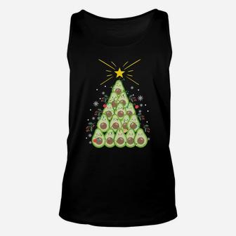 Funny Avocado Xmas Tree Holiday Gift Avocado Lover Christmas Sweatshirt Unisex Tank Top | Crazezy