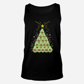 Funny Avocado Xmas Tree Holiday Gift Avocado Lover Christmas Unisex Tank Top | Crazezy
