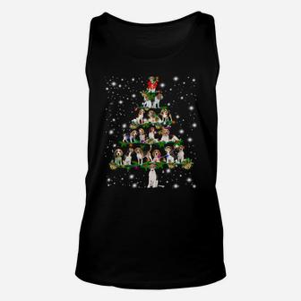Funny Beagle Christmas Tree Ornament Decor Costume Gifts Unisex Tank Top | Crazezy